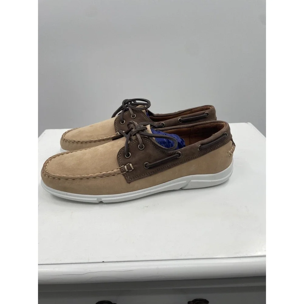 NWOT Allen Edmonds Miles Boat‎ Shoes Men's 7 Brown Suede Lace Up Low Top Casual